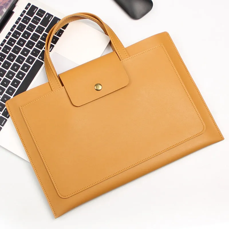 0814 15 / 16 Inch Ultra Thin Notebook Carrying Bag Anti-scratch PU Leather Laptop Handbag