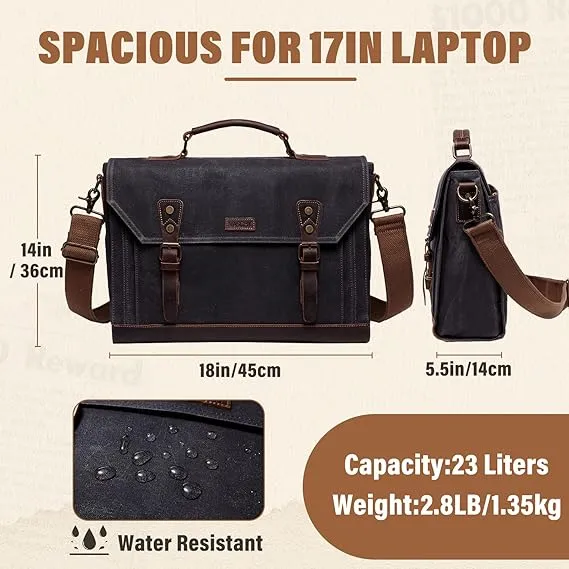 17 Inch Laptop Satchel Messenger Bag