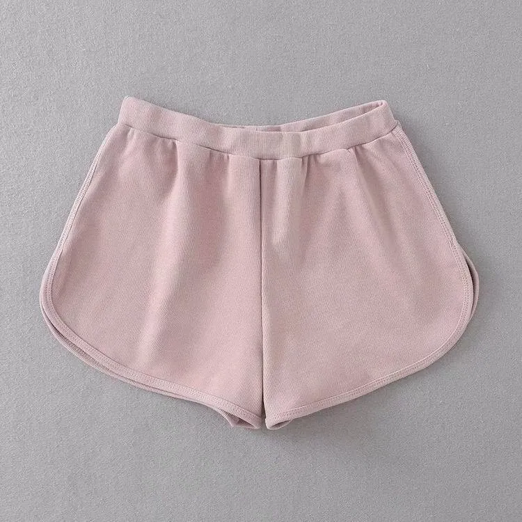 Basic Sporty Sweet Colors Thin Elastic Shorts