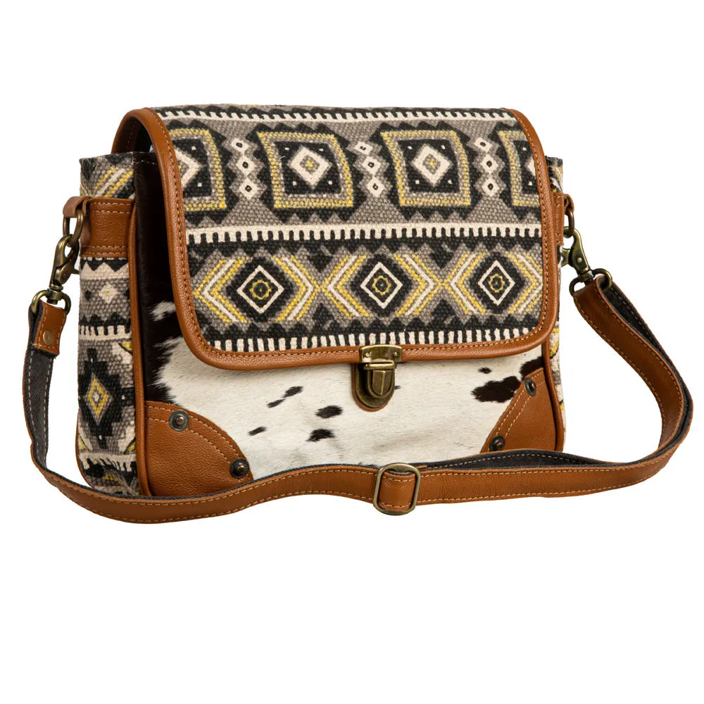 Bison Ridge Messenger Bag With Hair-On Hide