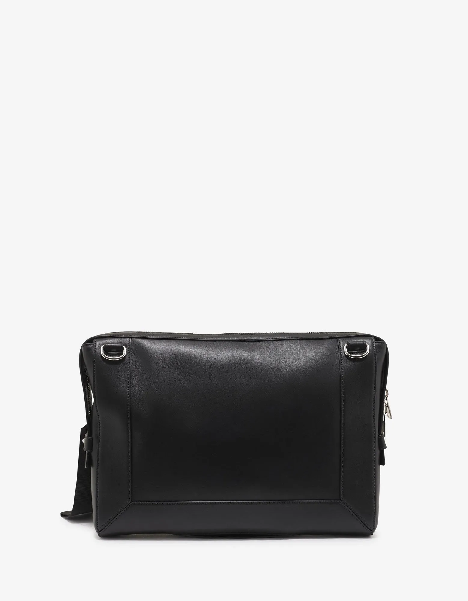 Black Leather Enveloppe Messenger Bag