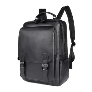 Black Leather Laptop Backpack NZ - Fits 14" Laptops