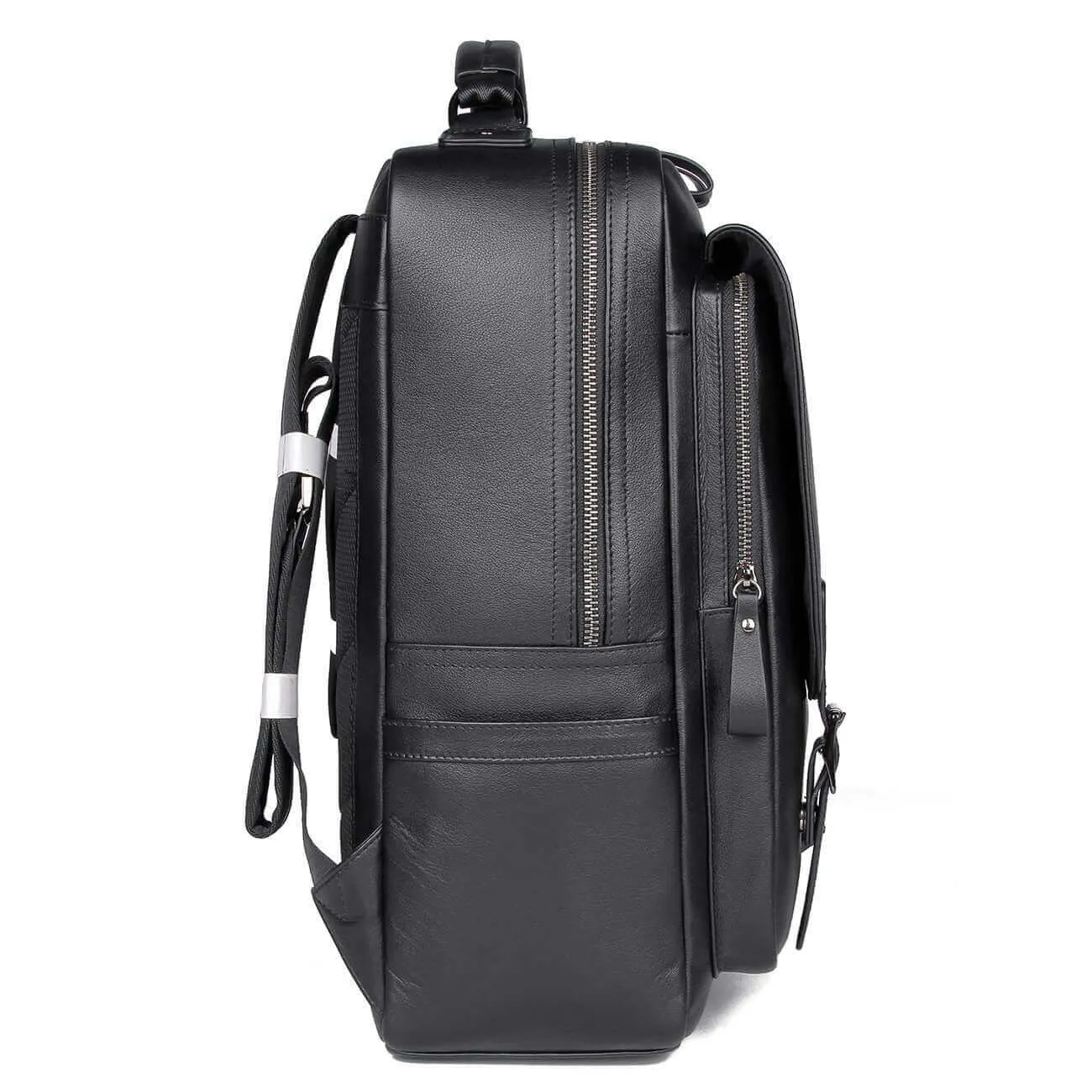 Black Leather Laptop Backpack NZ - Fits 14" Laptops