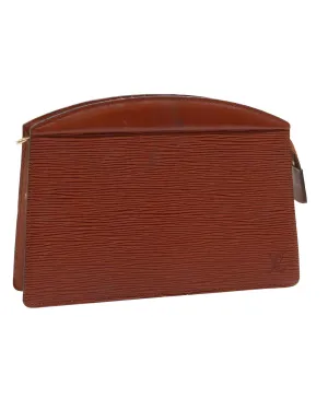 Brown Epi Leather Pouch with Surface Frubbing and Scratches