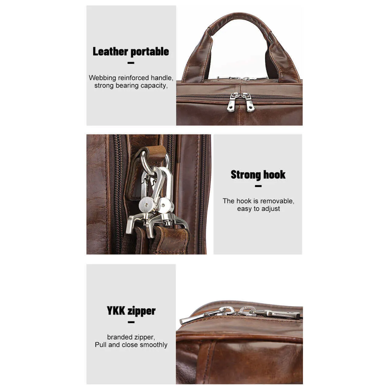 Brown Leather Laptop Bag for Business and Travel