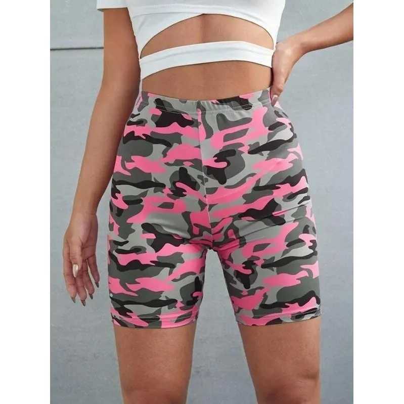 Camo High Waist Biker Shorts