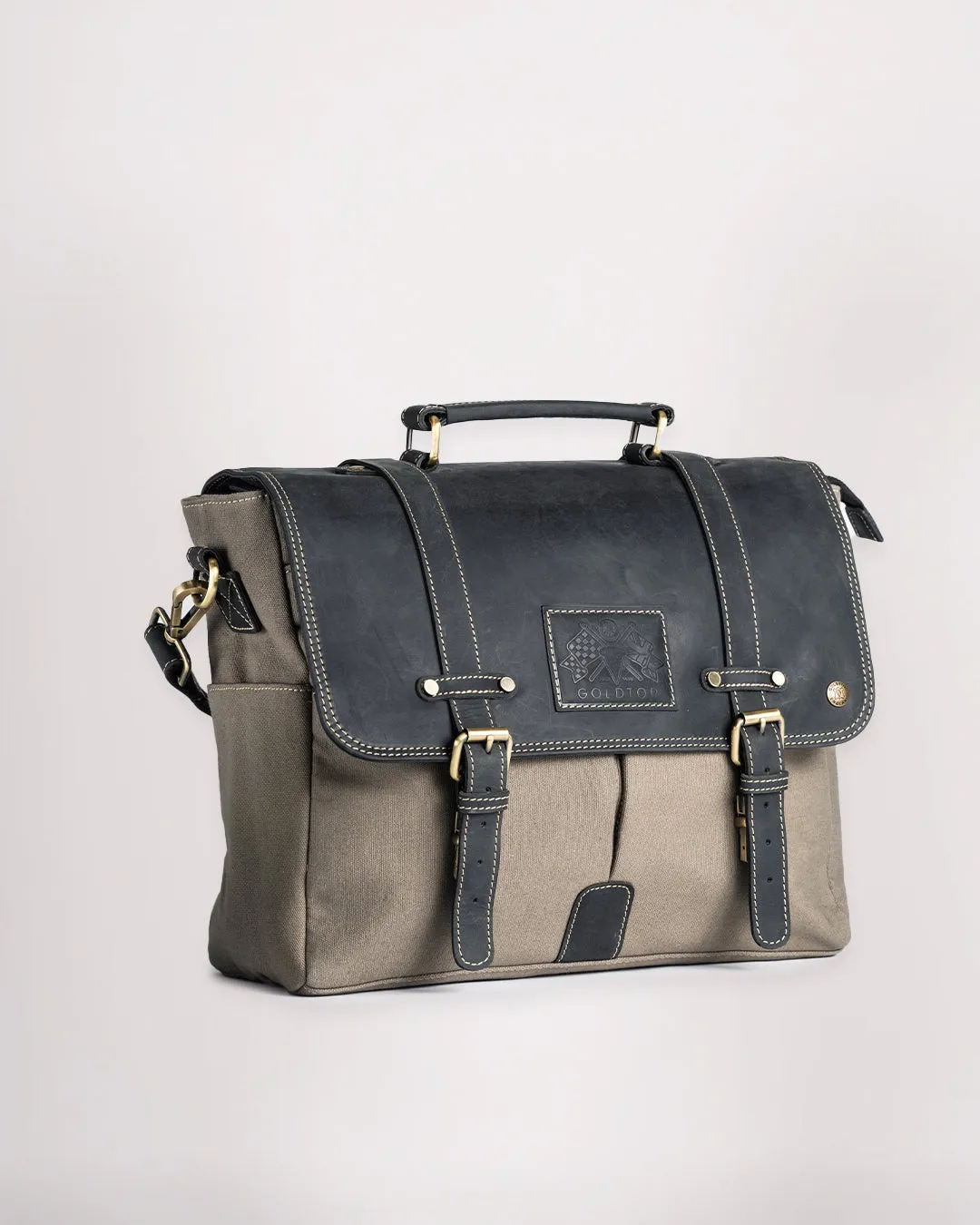 Canvas & Leather Messenger Bag