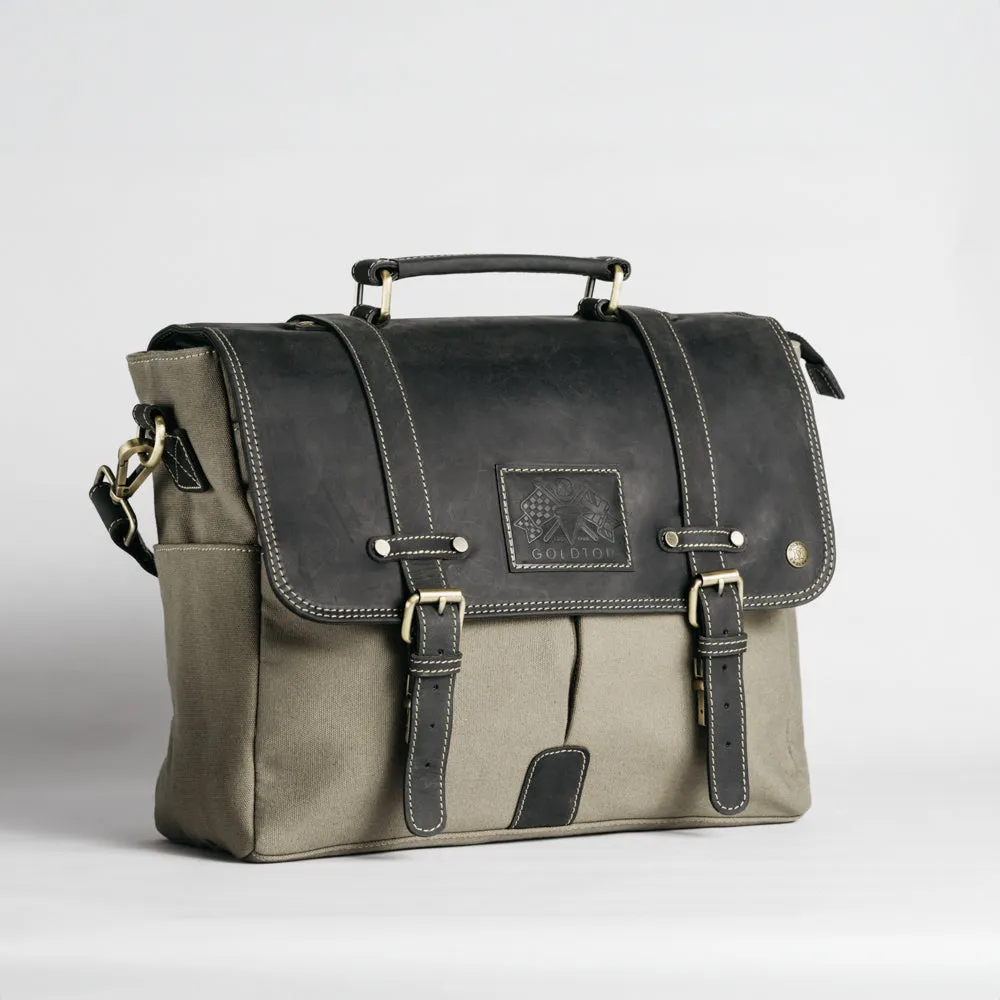 Canvas & Leather Messenger Bag