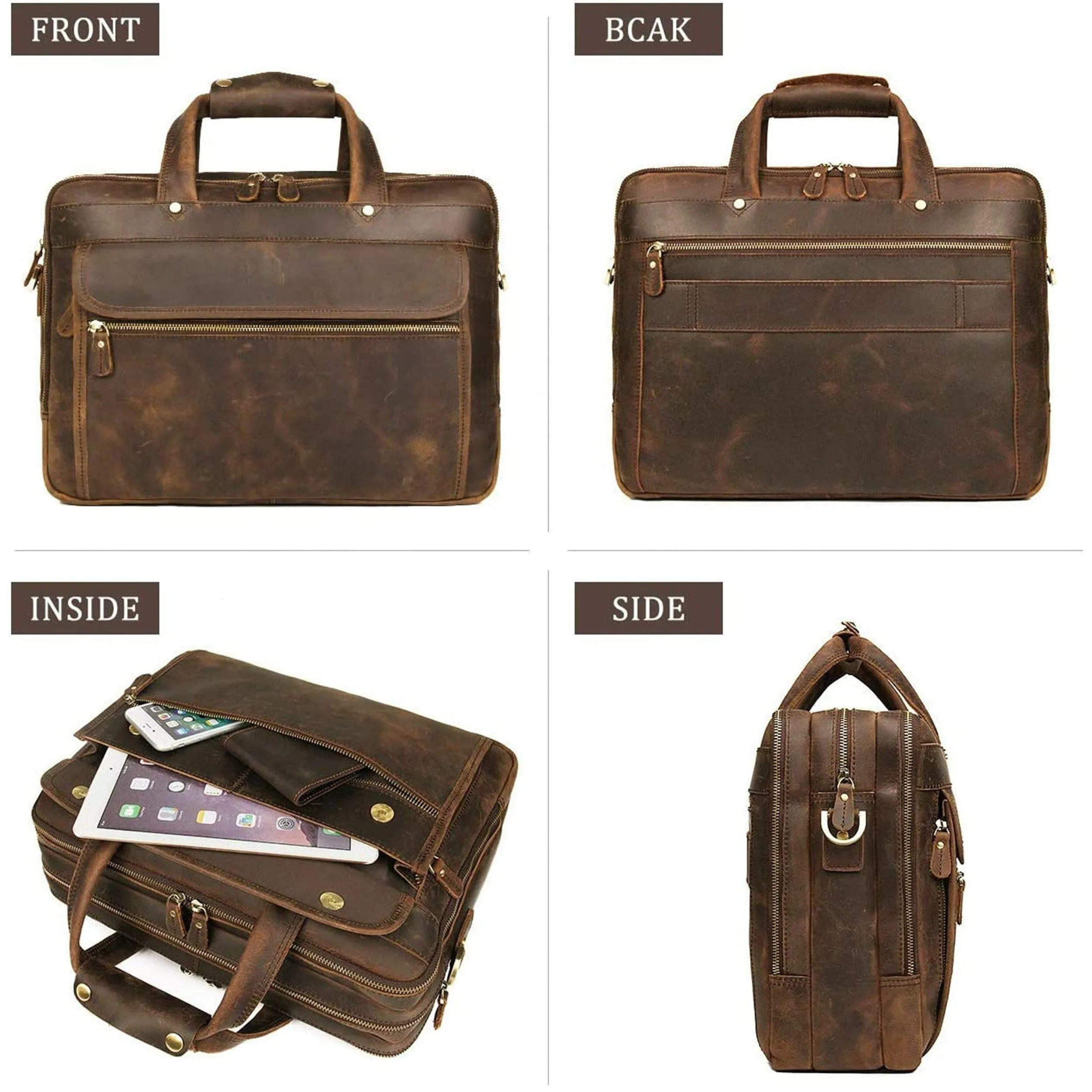 Crazy Horse Leather Briefcase