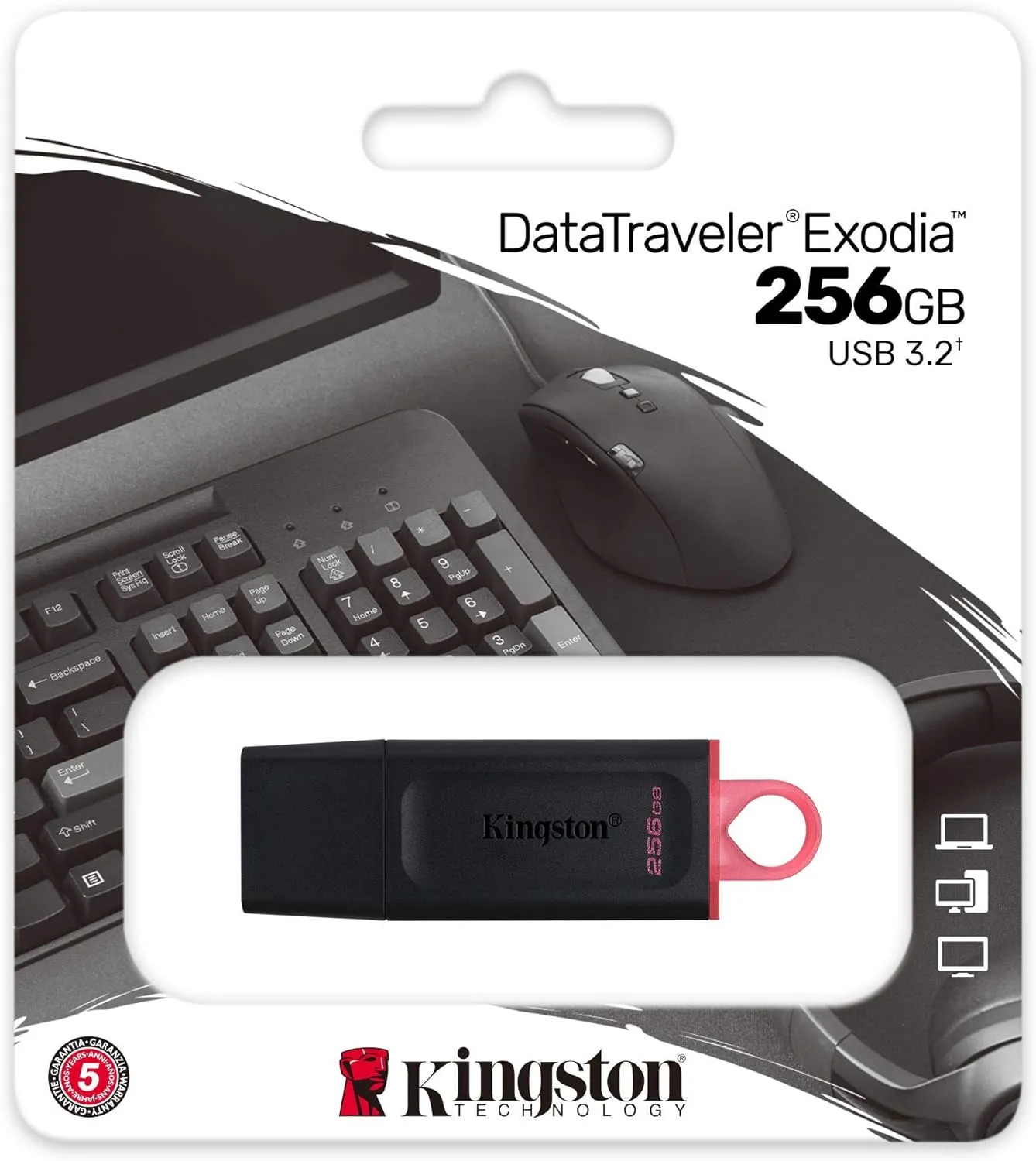 DataTraveler Exodia USB 3.2 Flash Drive With Protective Cap 256.0 GB