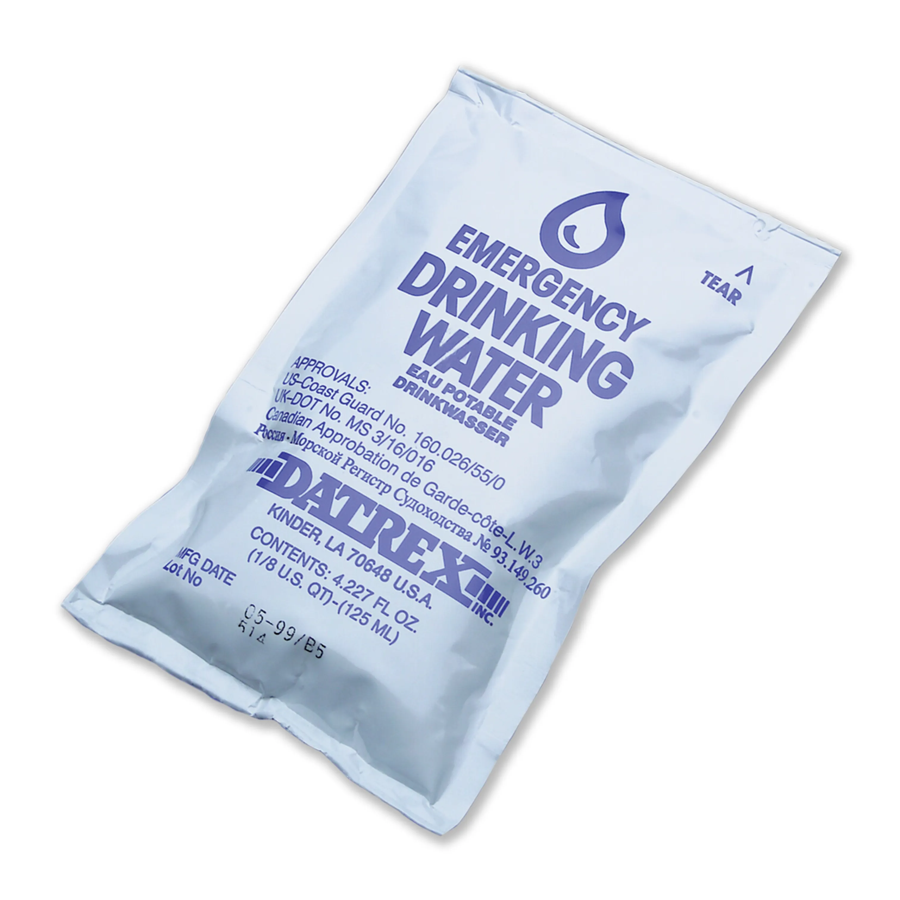 Datrex Emergency Drinking Water Pack - 125ml