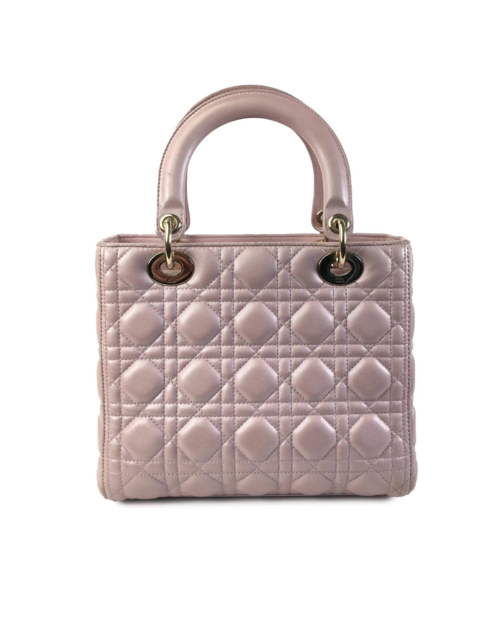 Dior Lady Dior Lambskin Leather Handbag - Pink