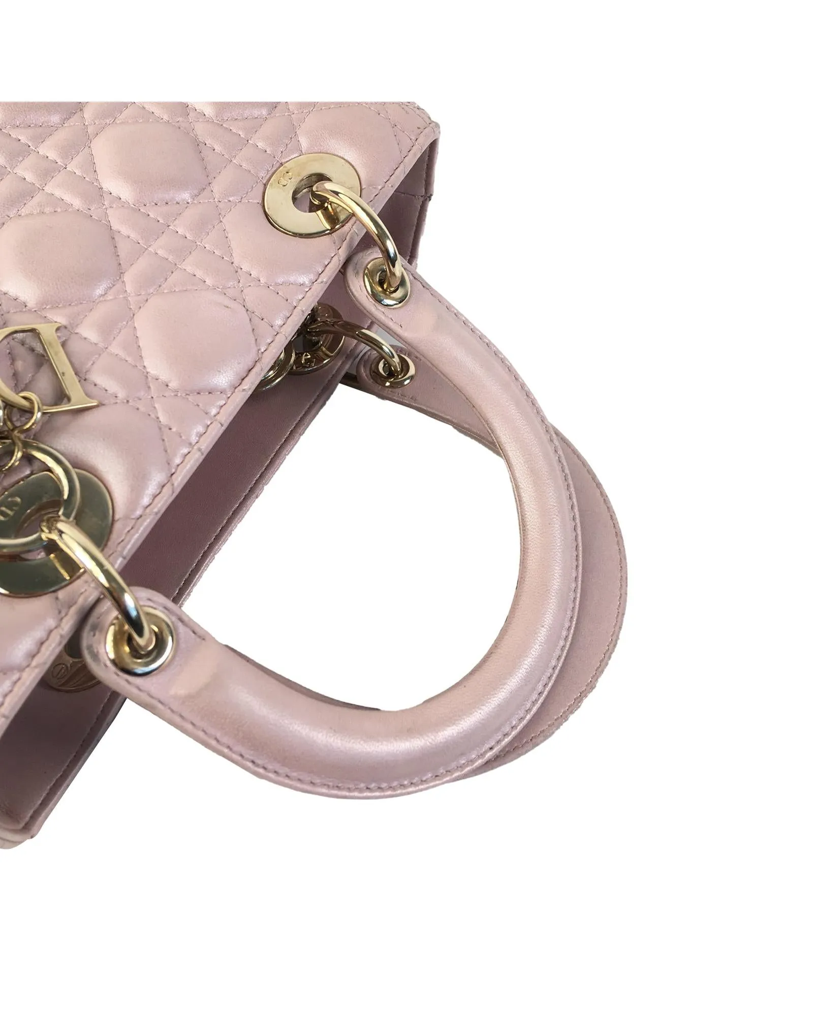 Dior Lady Dior Lambskin Leather Handbag - Pink