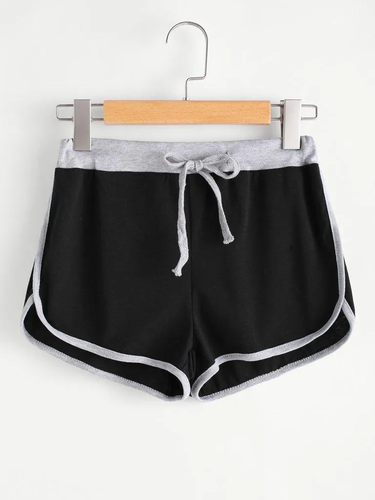 Drawstring Waist Ringer Shorts