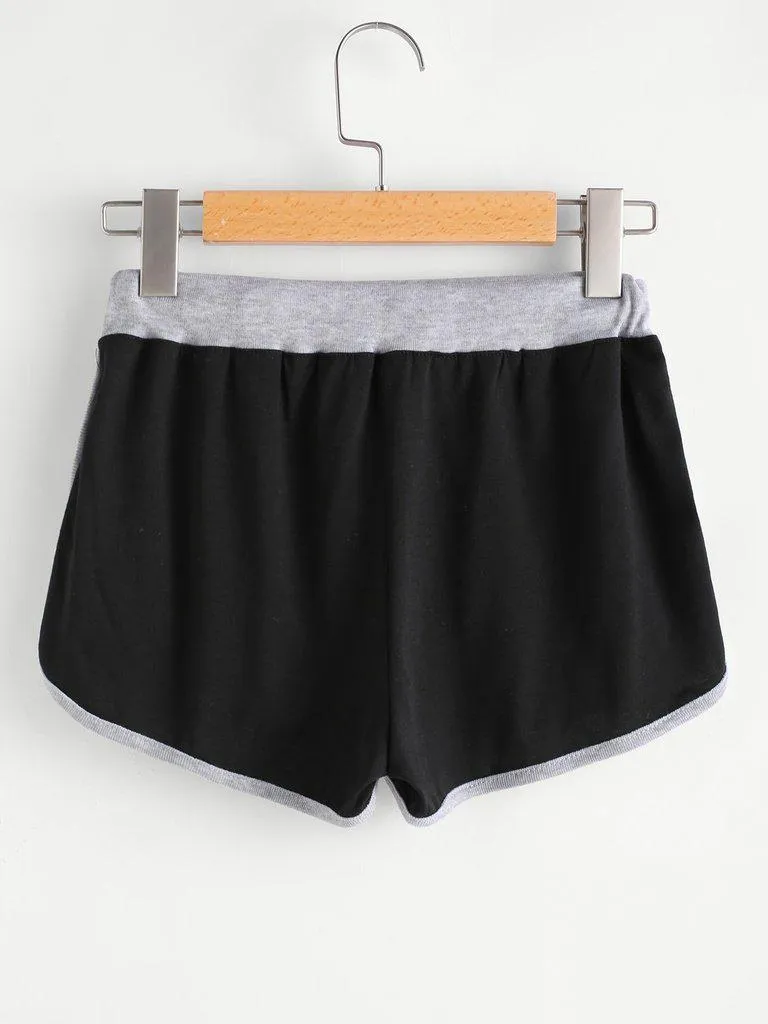 Drawstring Waist Ringer Shorts