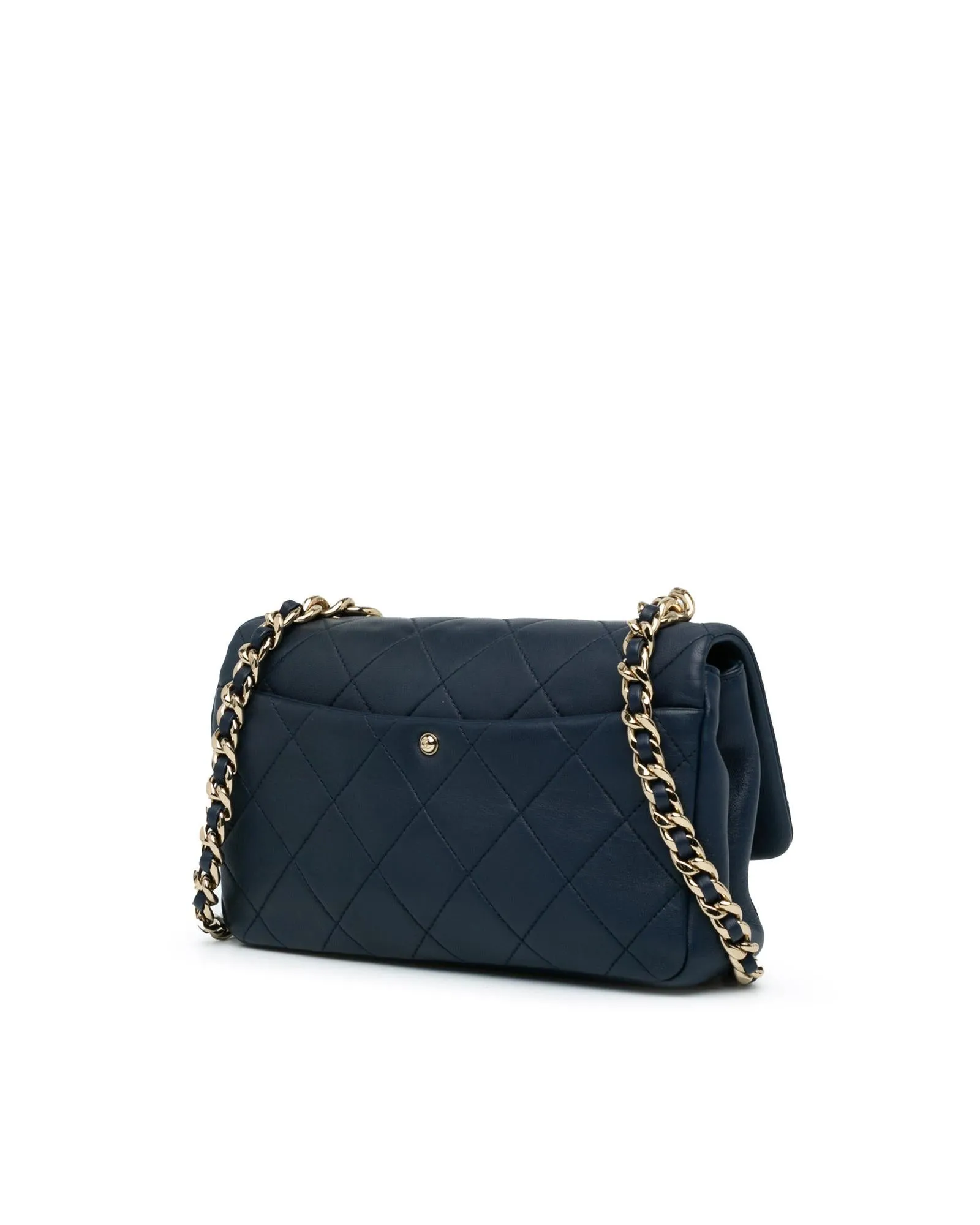 Elegant Lambskin Quilted Chain Flap Satchel with Resin Handle