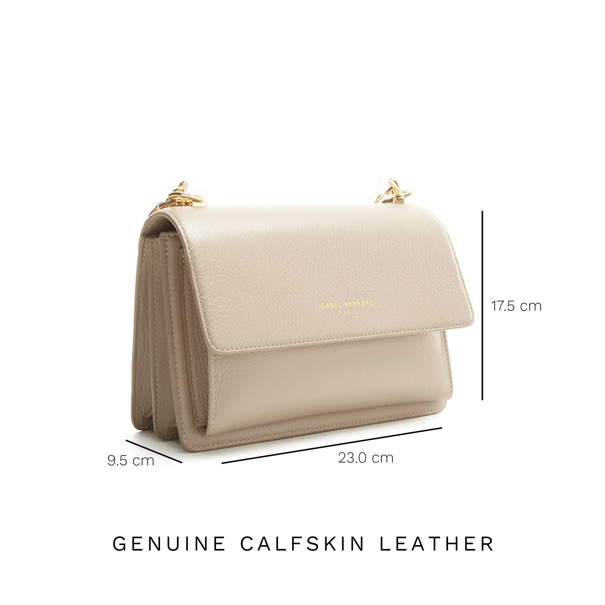 Femme Forte Valerie taupe calfskin leather shoulder bag