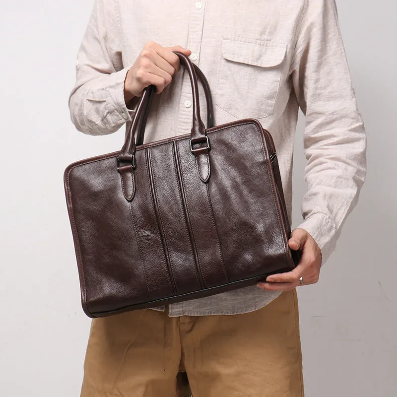 Full Grain Leather Briefcase Laptop Messenger Bag