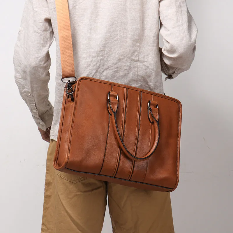 Full Grain Leather Briefcase Laptop Messenger Bag