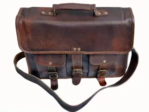 Genuine Leather Multi-Compartment Laptop Sleeves & Messenger Bag