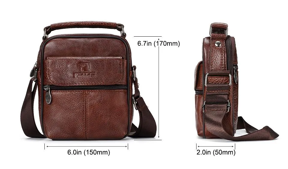 Genuine Raw Leather Messenger Bag