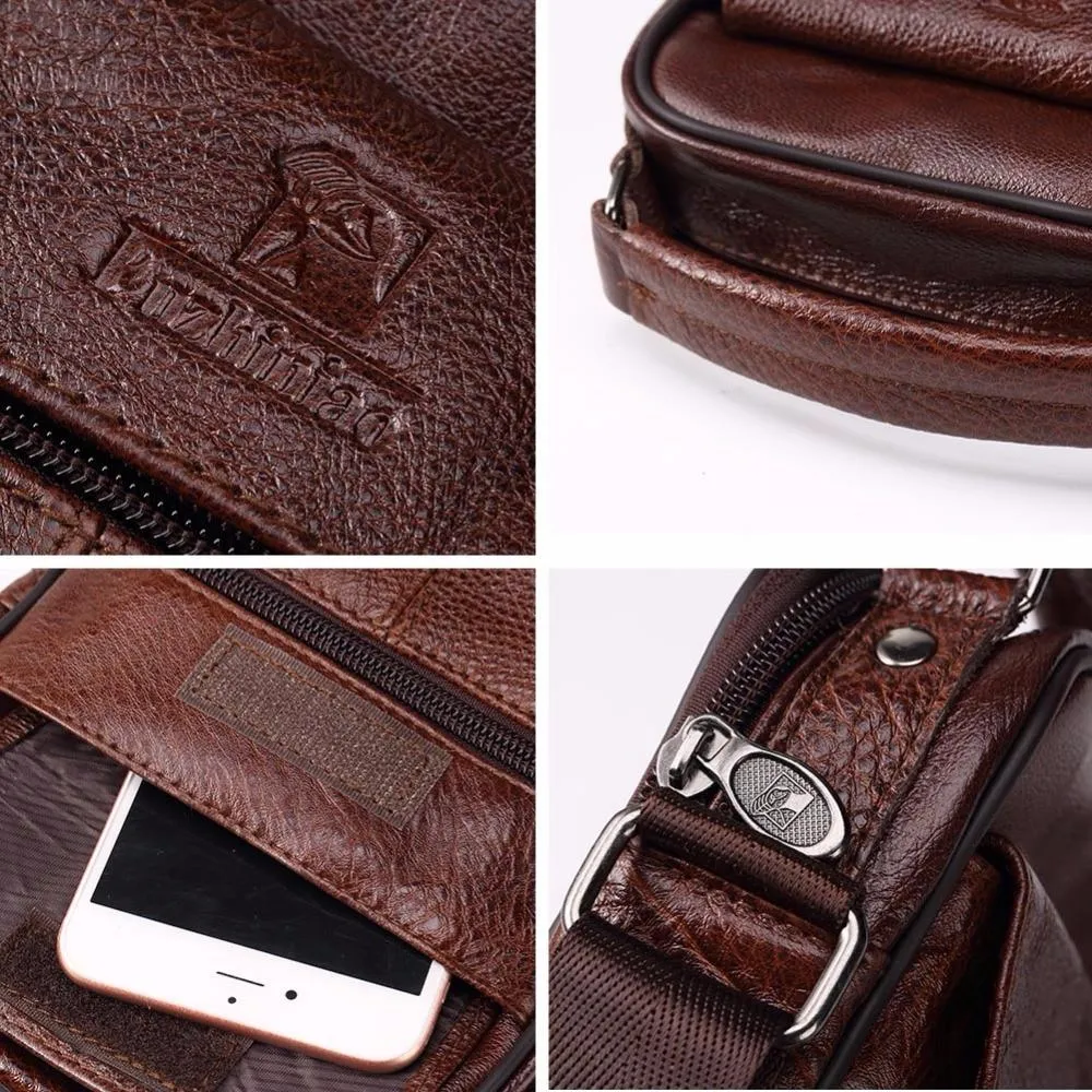 Genuine Raw Leather Messenger Bag