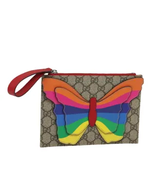 GG Supreme Butterfly Clutch Bag in PVC and Leather