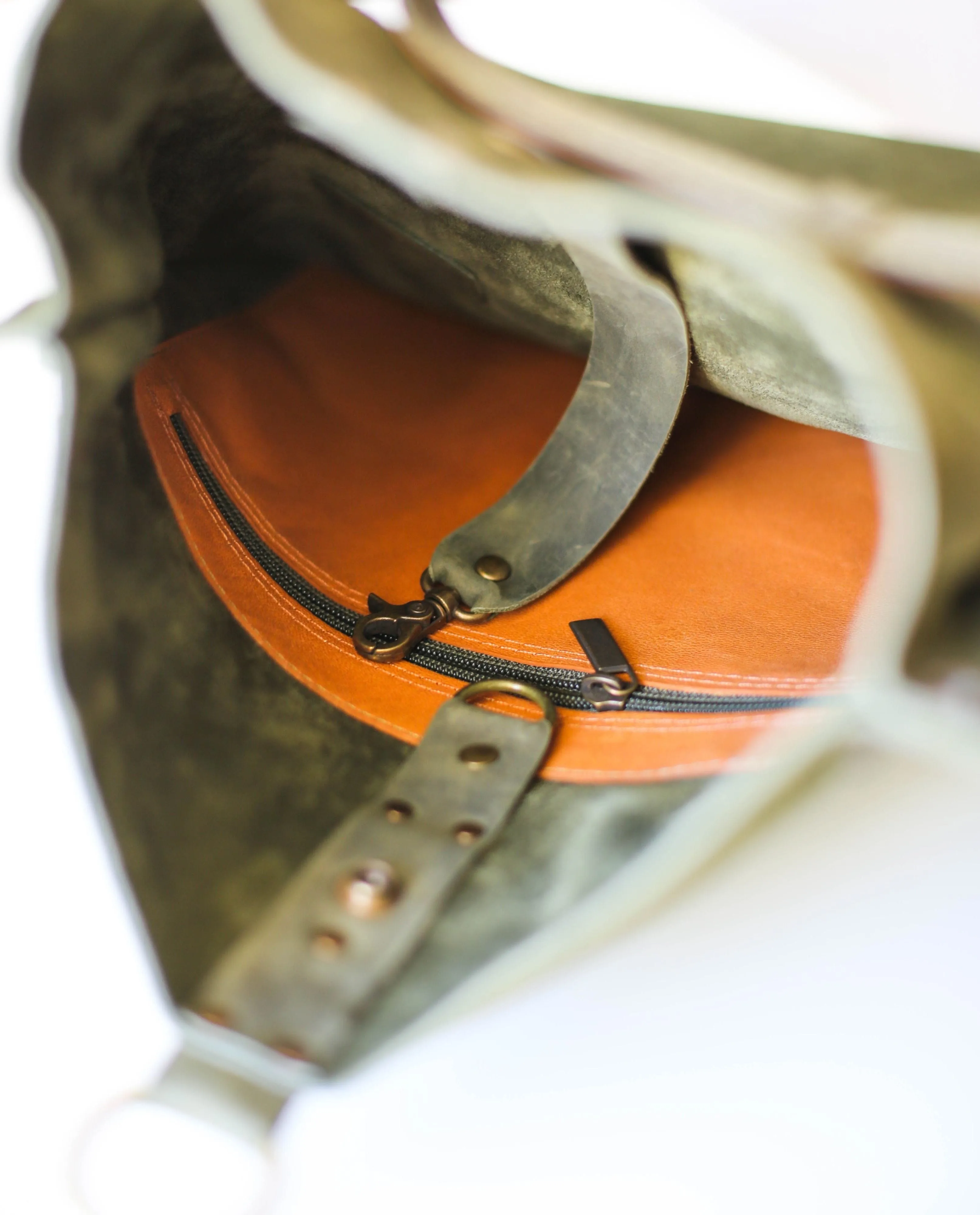 Green Suede Backpack