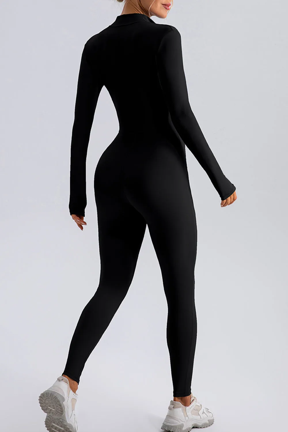 Half Zip Mock Neck Active Jumpsuit