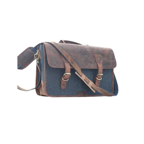 Handmade Buffalo Canvas Leather Messenger Laptop Bag For Unisex