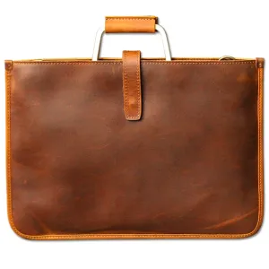 Handmade Crazy Horse Leather Laptop Bag Handbag Men Briefcase