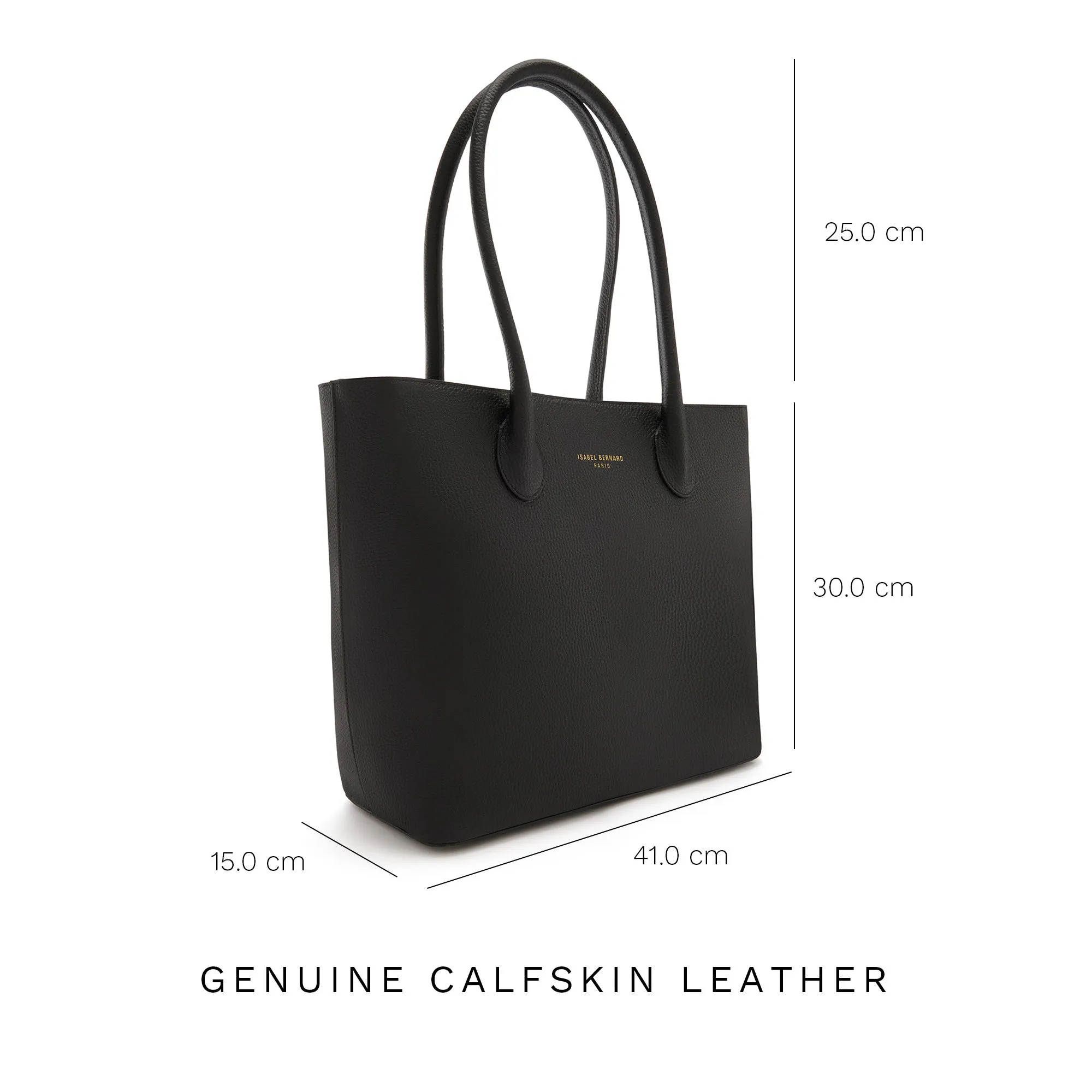 Honoré Lysanne black calfskin leather shopper