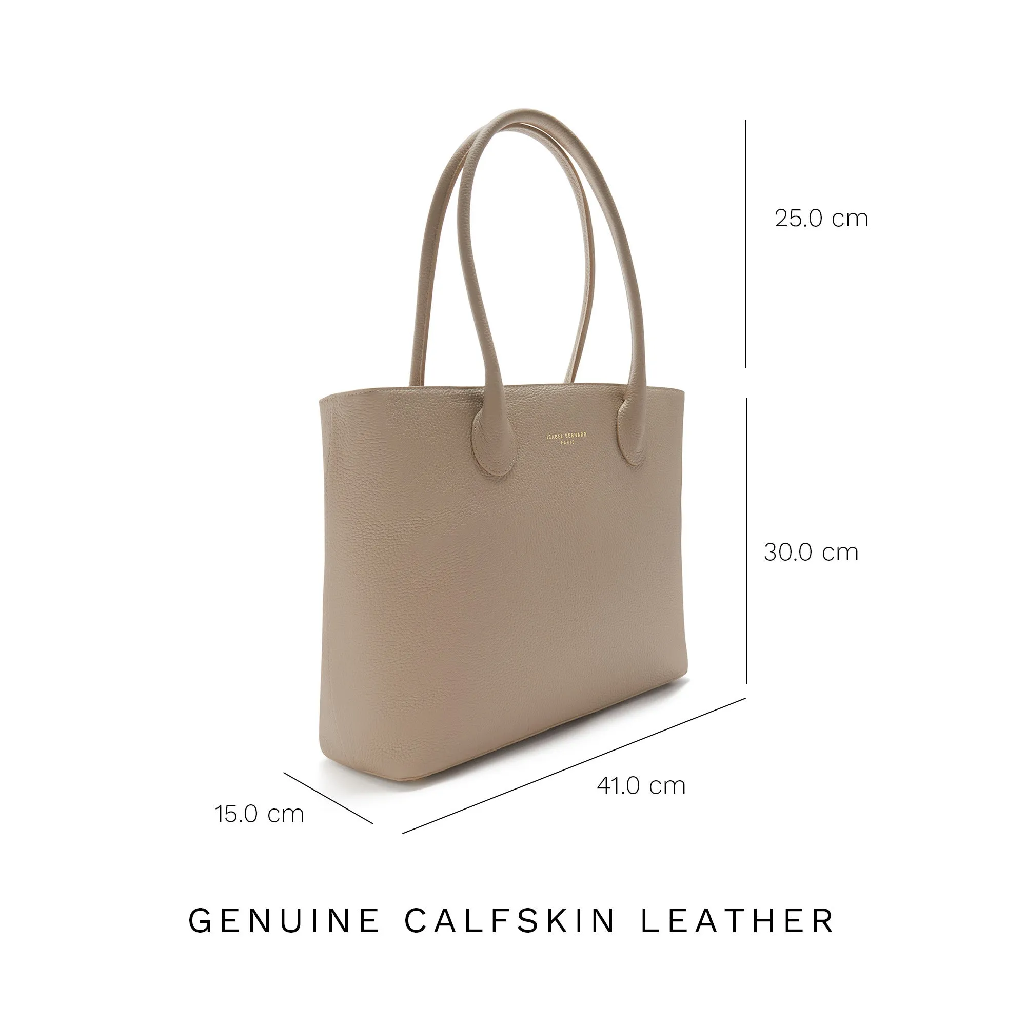 Honoré Lysanne taupe calfskin leather shopper