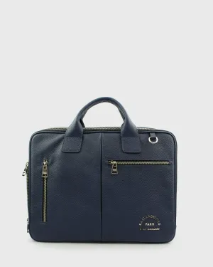 KARL LAGERFELD 8159025-660 CALF LEATHER NAVY LAPTOP BAG