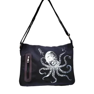 Laptop Bag - Large - Ninja Octopus White Ink on Black Bag by Namu