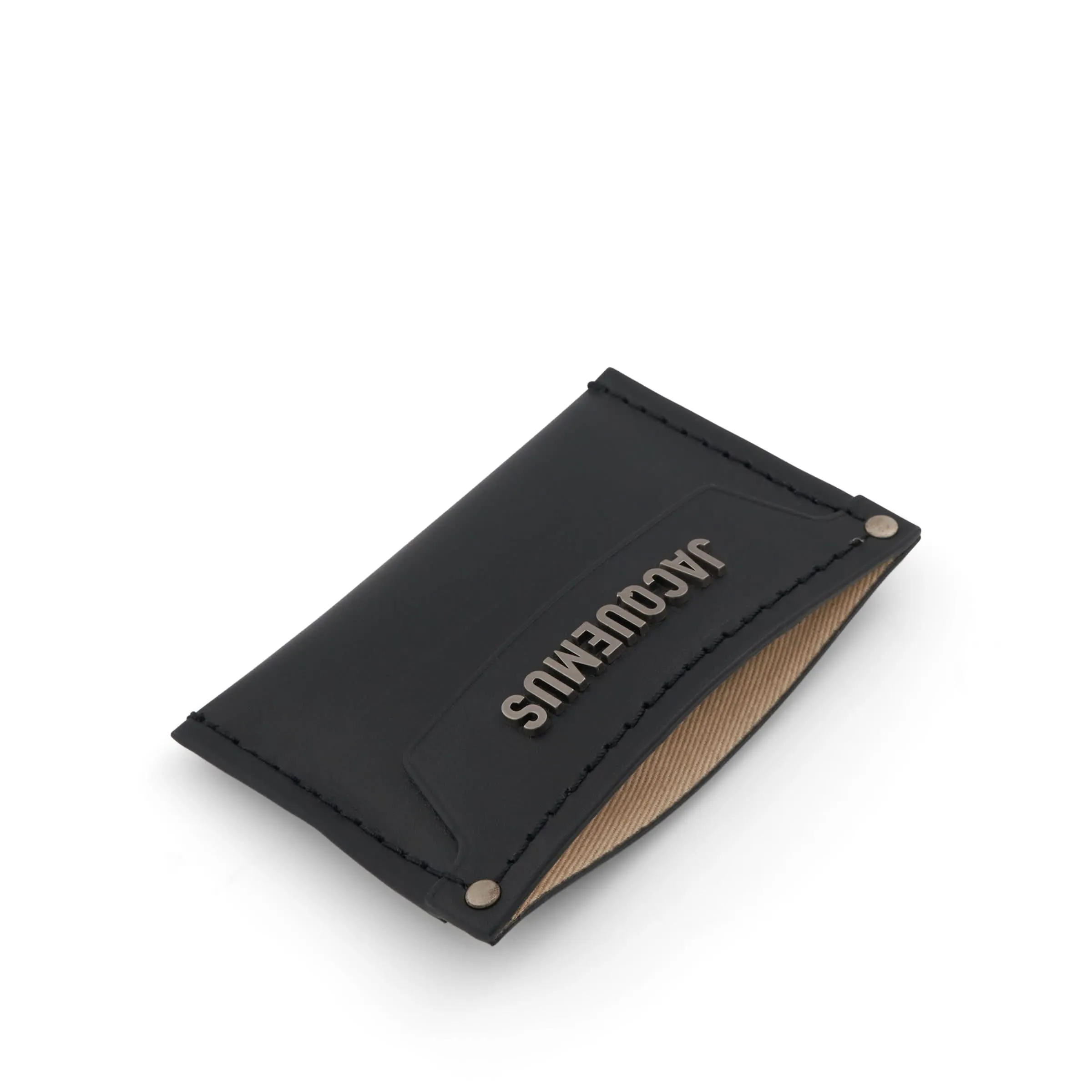 Le Porte Carte Meunier Leather Card Holder in Black