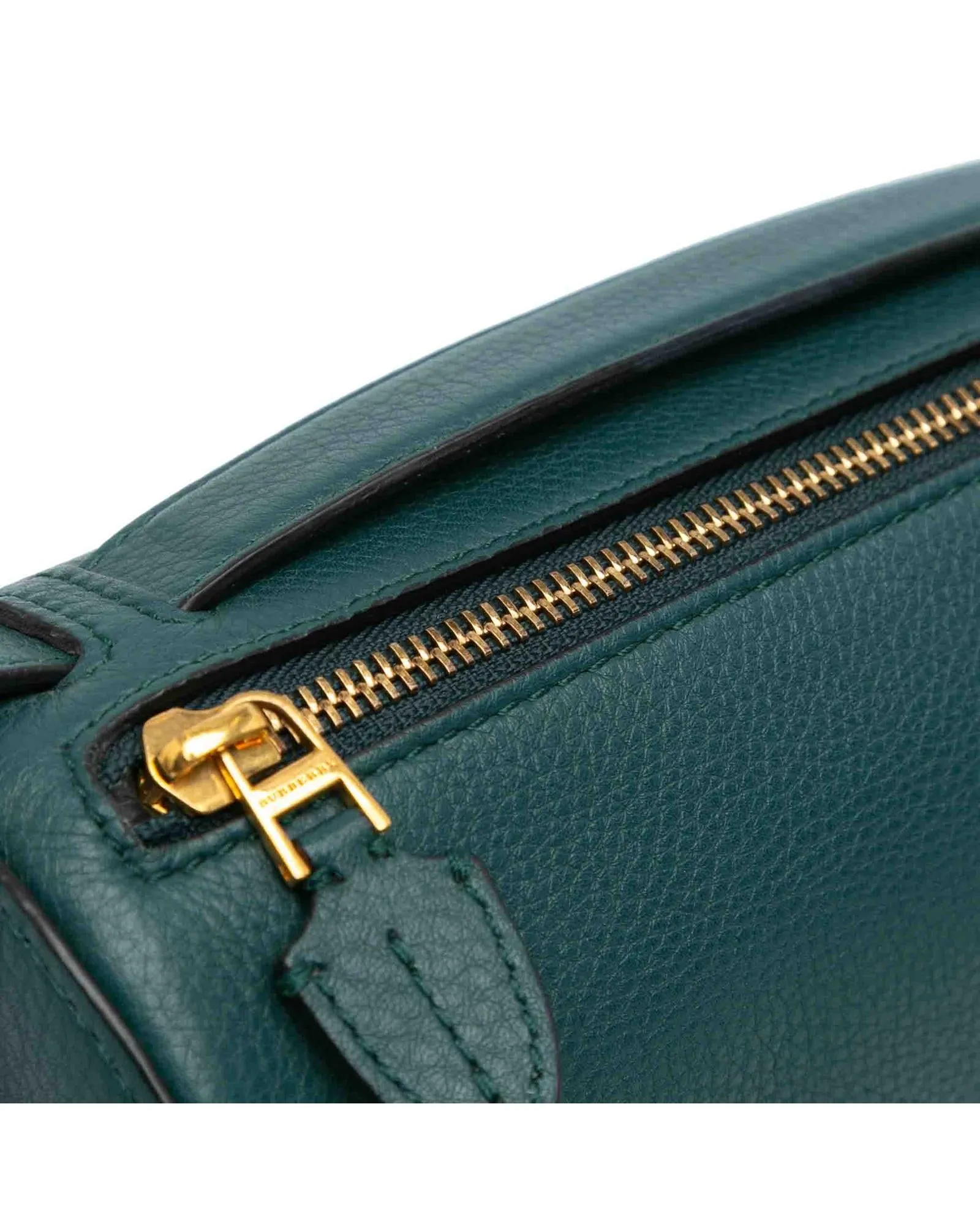 Leather Barrel Satchel with Detachable Strap and Top Zip Closure