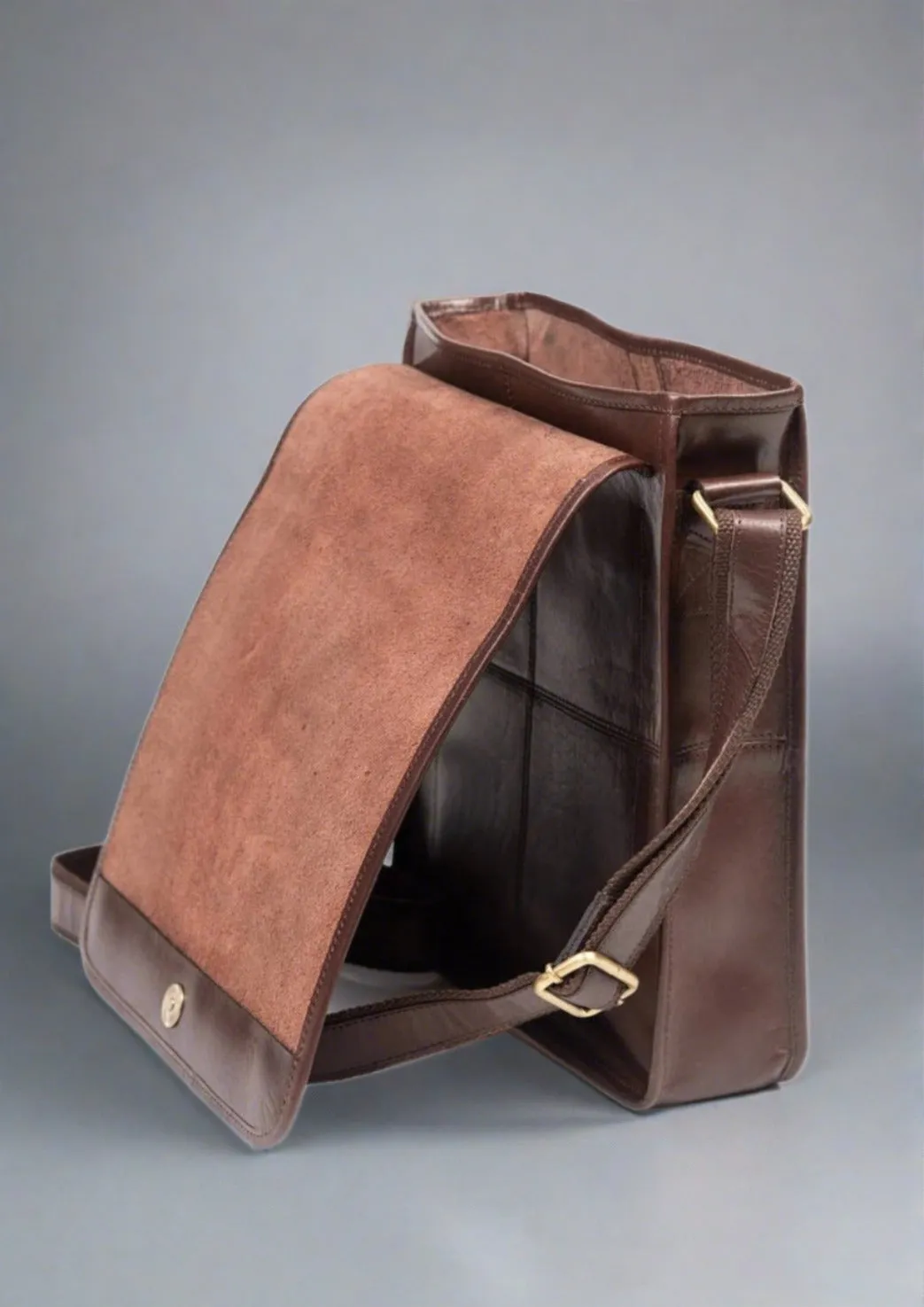 Luxury Irish Leather Messenger Bag - Brown