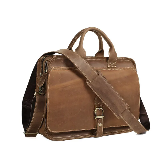 Men's Handmade Leather Briefcase Messenger Laptop Bag Men's Handbag