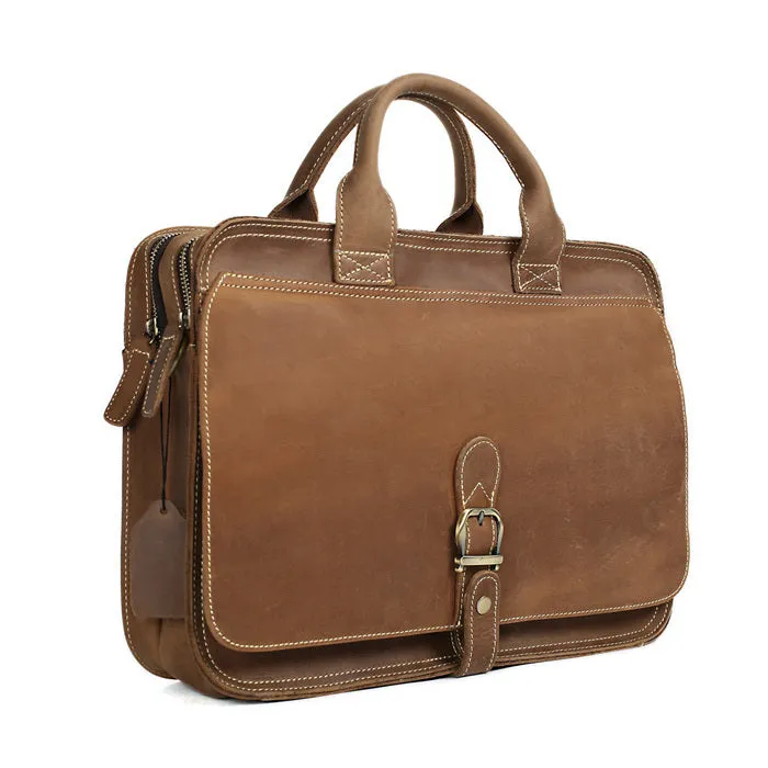 Men's Handmade Leather Briefcase Messenger Laptop Bag Men's Handbag