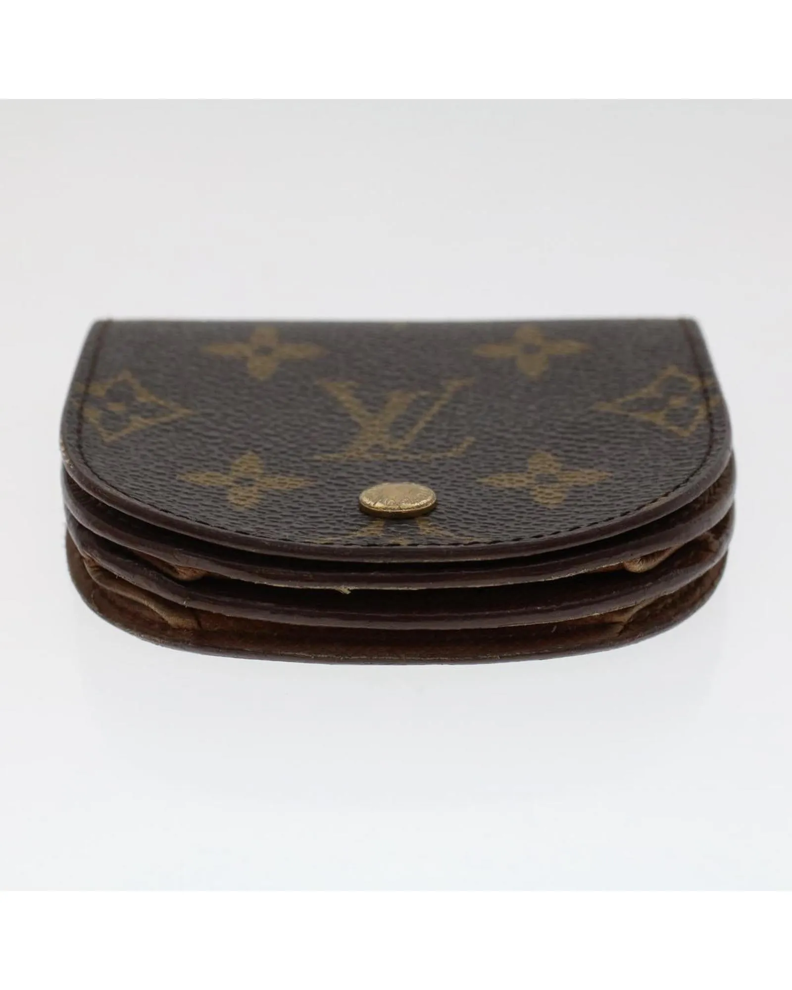 Monogram Coin Purse with Clasp Button