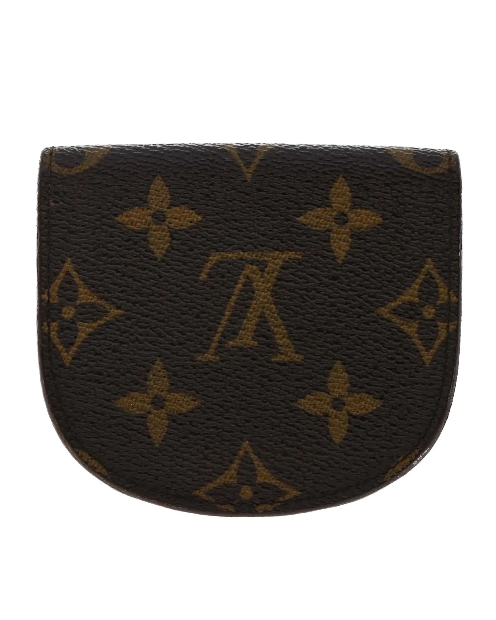 Monogram Coin Purse with Clasp Button