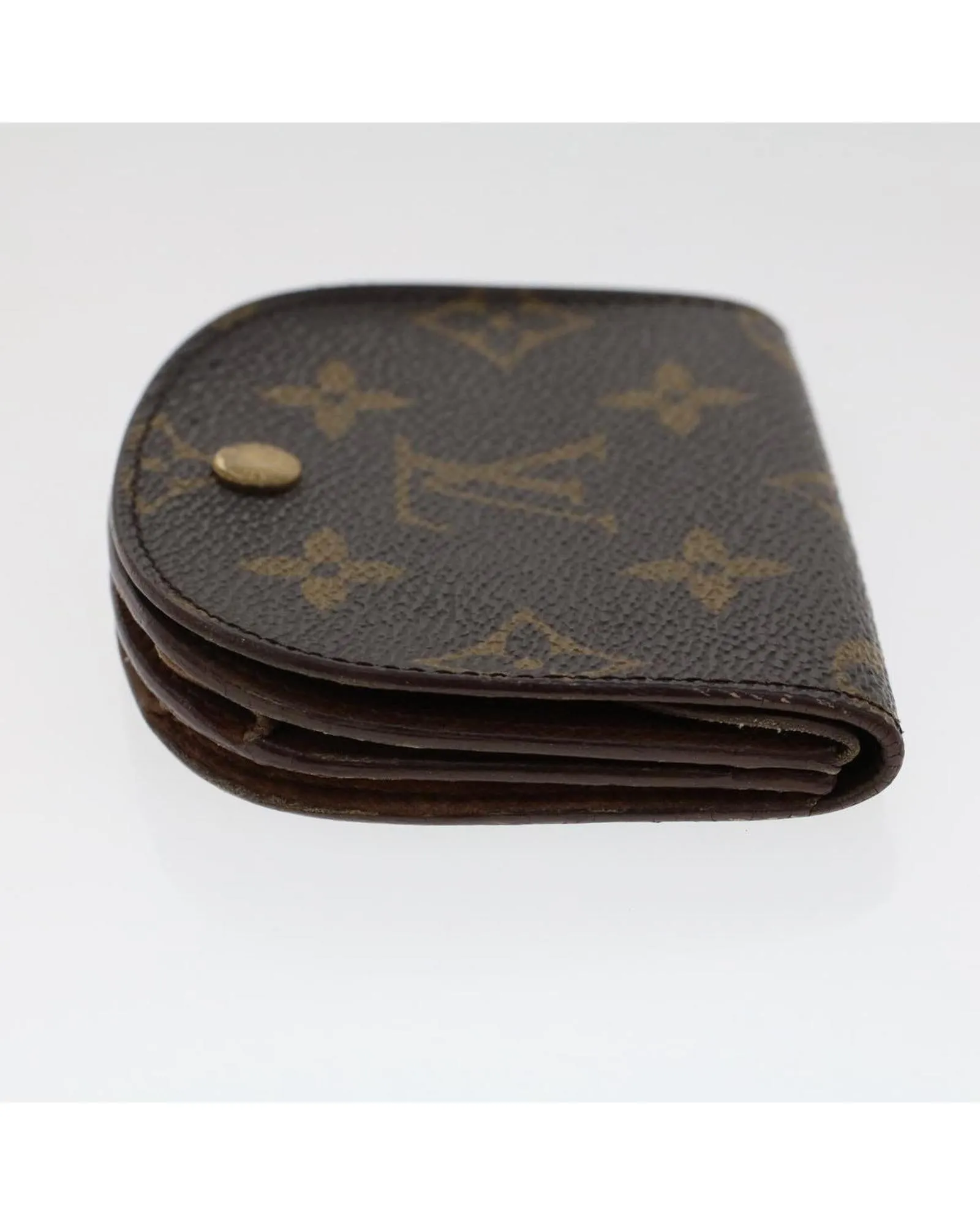 Monogram Coin Purse with Clasp Button