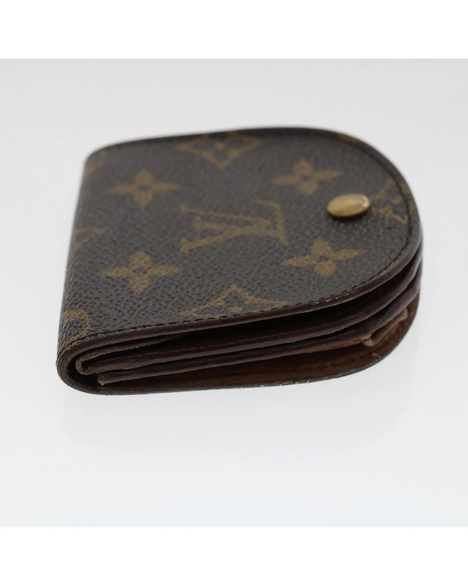 Monogram Coin Purse with Clasp Button