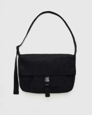 Nylon Messenger Bag - Black