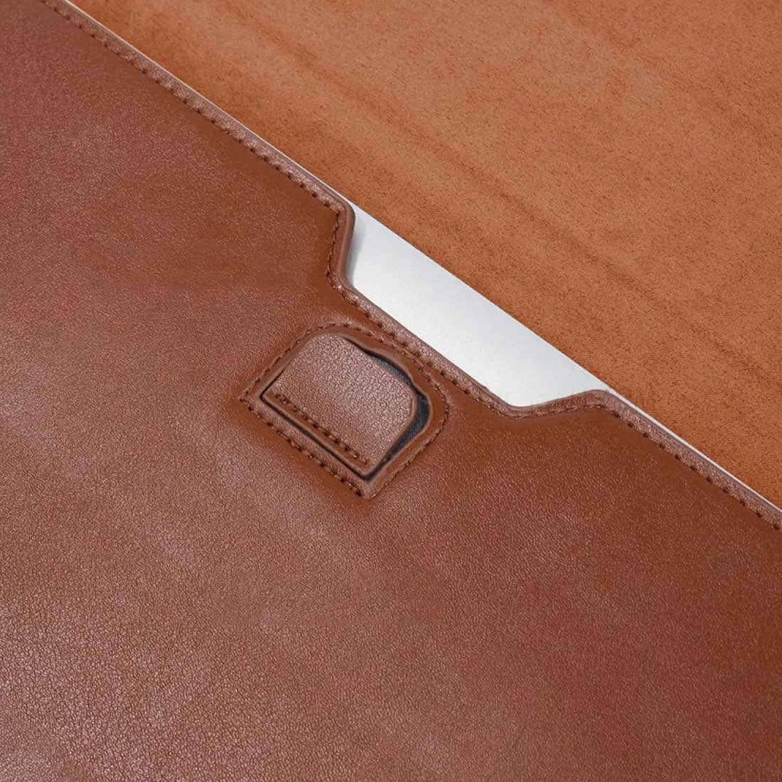 Personalized Leather Laptop Sleeve With Stand - Add Your Initial