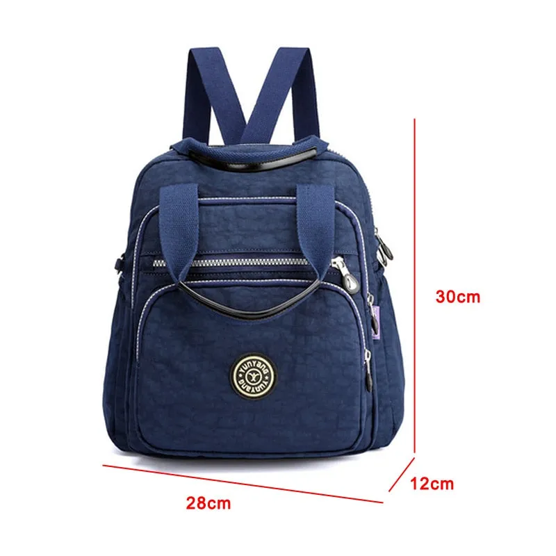 Purpdrank - New Multifunction Women Handbag and Back Bags Waterproof Nylon Fashion Female messenger bag Laptop Back pack Girls School Bags