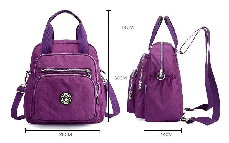 Purpdrank - New Multifunction Women Handbag and Back Bags Waterproof Nylon Fashion Female messenger bag Laptop Back pack Girls School Bags