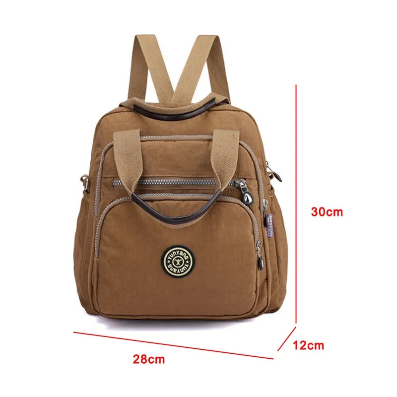 Purpdrank - New Multifunction Women Handbag and Back Bags Waterproof Nylon Fashion Female messenger bag Laptop Back pack Girls School Bags