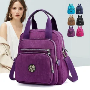 Purpdrank - New Multifunction Women Handbag and Back Bags Waterproof Nylon Fashion Female messenger bag Laptop Back pack Girls School Bags